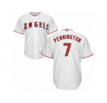 Men's Majestic Los Angeles Angels of Anaheim #7 Cliff Pennington Authentic White Home Cool Base MLB Jersey