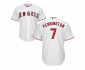 Men's Majestic Los Angeles Angels of Anaheim #7 Cliff Pennington Authentic White Home Cool Base MLB Jersey