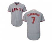 Men's Majestic Los Angeles Angels of Anaheim #7 Cliff Pennington Grey Flexbase Authentic Collection MLB Jersey