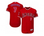 Men's Majestic Los Angeles Angels of Anaheim #7 Cliff Pennington Red Flexbase Authentic Collection MLB Jersey