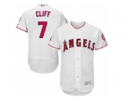 Men's Majestic Los Angeles Angels of Anaheim #7 Cliff Pennington White Flexbase Authentic Collection MLB Jersey
