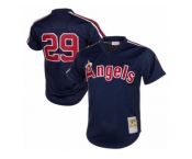 Men's Mitchell and Ness 1984 Los Angeles Angels of Anaheim #29 Rod Carew Authentic Navy Blue Throwback MLB Jersey