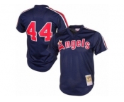 Men's Mitchell and Ness 1984 Los Angeles Angels of Anaheim #44 Reggie Jackson Replica Navy Blue Throwback MLB Jersey