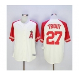 mlb jerseys los angeles angels #27 trout cream[2016 new]