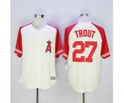 mlb jerseys los angeles angels #27 trout cream[2016 new]