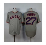 mlb jerseys los angeles angels #27 trout grey[1965 m&n]
