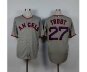 mlb jerseys los angeles angels #27 trout grey[1965 m&n]
