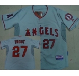 mlb jerseys los angeles angels #27 trout grey