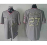 mlb jerseys los angeles angels #27 trout grey[number camo]