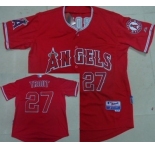 mlb jerseys los angeles angels #27 trout red
