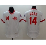 Cincinnati Reds #14 Pete Rose White Flexbase Authentic Collection Cooperstown Stitched MLB Jersey