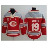 Cincinnati Reds #19 Joey Votto Red Sawyer Hooded Sweatshirt Baseball Hoodie