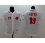 Cincinnati Reds #19 Joey Votto White Flexbase Authentic Collection Stitched MLB Jersey