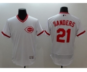 Cincinnati Reds #21 Reggie Sanders White Flexbase Authentic Collection Cooperstown Stitched MLB Jersey
