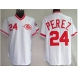 Cincinnati Reds #24 Tony Perez Throwback white