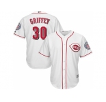 Cincinnati Reds #30 Ken Griffey Jr White 2016 Hall Of Fame Induction Cool Base Player Jersey