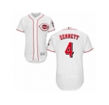 Cincinnati Reds #4 Scooter Gennett White Flexbase Authentic Collection MLB Jersey