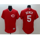 Cincinnati Reds #5 Johnny Bench Red Flexbase Authentic Collection Cooperstown Stitched Baseball Jersey