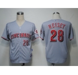 MLB Cincinnati Reds #28 Heisey Grey Cool Base]