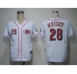 MLB Cincinnati Reds #28 Heisey White[Cool Base]
