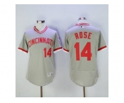Men Cincinnati Reds #14 Pete Rose Majestic Grey Flexbase Authentic Cooperstown Player Jersey