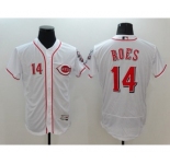 Men Cincinnati Reds #14 Pete Rose Majestic White Flexbase Authentic Collection Jersey