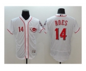 Men Cincinnati Reds #14 Pete Rose Majestic White Flexbase Authentic Collection Jersey