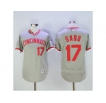 Men Cincinnati Reds #17 Sabo Majestic Grey Flexbase Authentic Cooperstown Player Jersey