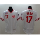 Men Cincinnati Reds #17 Sabo Majestic white Flexbase Authentic Collection Player Jersey