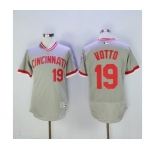 Men Cincinnati Reds #19 Joey Votto Majestic Grey Flexbase Authentic Cooperstown Player Jersey