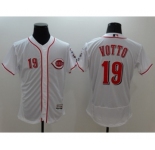 Men Cincinnati Reds #19 Joey Votto Majestic White Flexbase Authentic Collection Player Jersey
