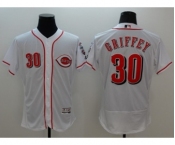 Men Cincinnati Reds #30 Ken Griffey Jr Majestic white Flexbase Authentic Collection Player Jersey(buttons)