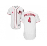 Men Cincinnati Reds #4 Cliff Pennington White Flexbase Authentic Collection Stitched MLB Jersey