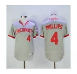 Men Cincinnati Reds #4 brandon phillips Majestic Grey Flexbase Authentic Cooperstown Player Jersey