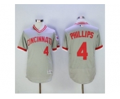 Men Cincinnati Reds #4 brandon phillips Majestic Grey Flexbase Authentic Cooperstown Player Jersey