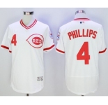 Men Cincinnati Reds #4 brandon phillips Majestic white Flexbase Authentic Cooperstown Player Jersey