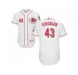 Men Cincinnati Reds #43 Scott Schebler White Flexbase Authentic Collection Stitched MLB Jersey