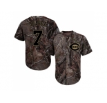 Men Cincinnati Reds #7 Eugenio Suarez Camo Realtree Collection Cool Base Stitched MLB Jersey