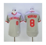 Men Cincinnati Reds #8 joe morgan Majestic Grey Flexbase Authentic Cooperstown Player Jersey