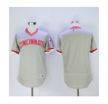 Men Cincinnati Reds Blank Majestic Grey Flexbase Authentic Cooperstown Jersey