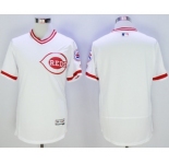 Men Cincinnati Reds Blank Majestic white Flexbase Authentic Cooperstown Jersey