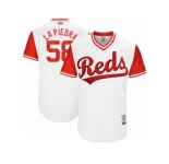 Men's 2017 Little League World Series Reds #58 Luis Castillo La Piedra White Jersey