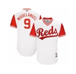 Men's 2017 Little League World Series Reds #9 Jose Peraza Miguelangel White Jersey