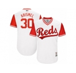 Men's 2017 Little League World Series Reds Arismendy Alcantara #30 Arismel White Jersey