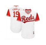 Men's 2017 Little League World Series Reds Joey Votto #19 Tokki 2 White Jersey