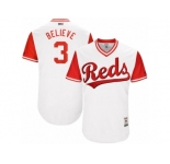 Men's 2017 Little League World Series Reds Patrick Kivlehan #3 Believe White Jersey