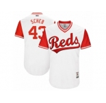 Men's 2017 Little League World Series Reds Scott Schebler #43 Scheb White Jersey