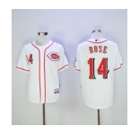 Men's Cincinnati Reds #14 Pete Rose Majestic White Home Player Authentic Jersey