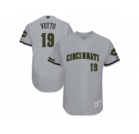 Men's Cincinnati Reds #19 Joey Votto Grey Flexbase Authentic Collection Memorial Day Stitched MLB Jersey