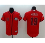 Men's Cincinnati Reds #19 Joey Votto Majestic Scarlet Fashion Stars & Stripes Flex Base Player Jersey